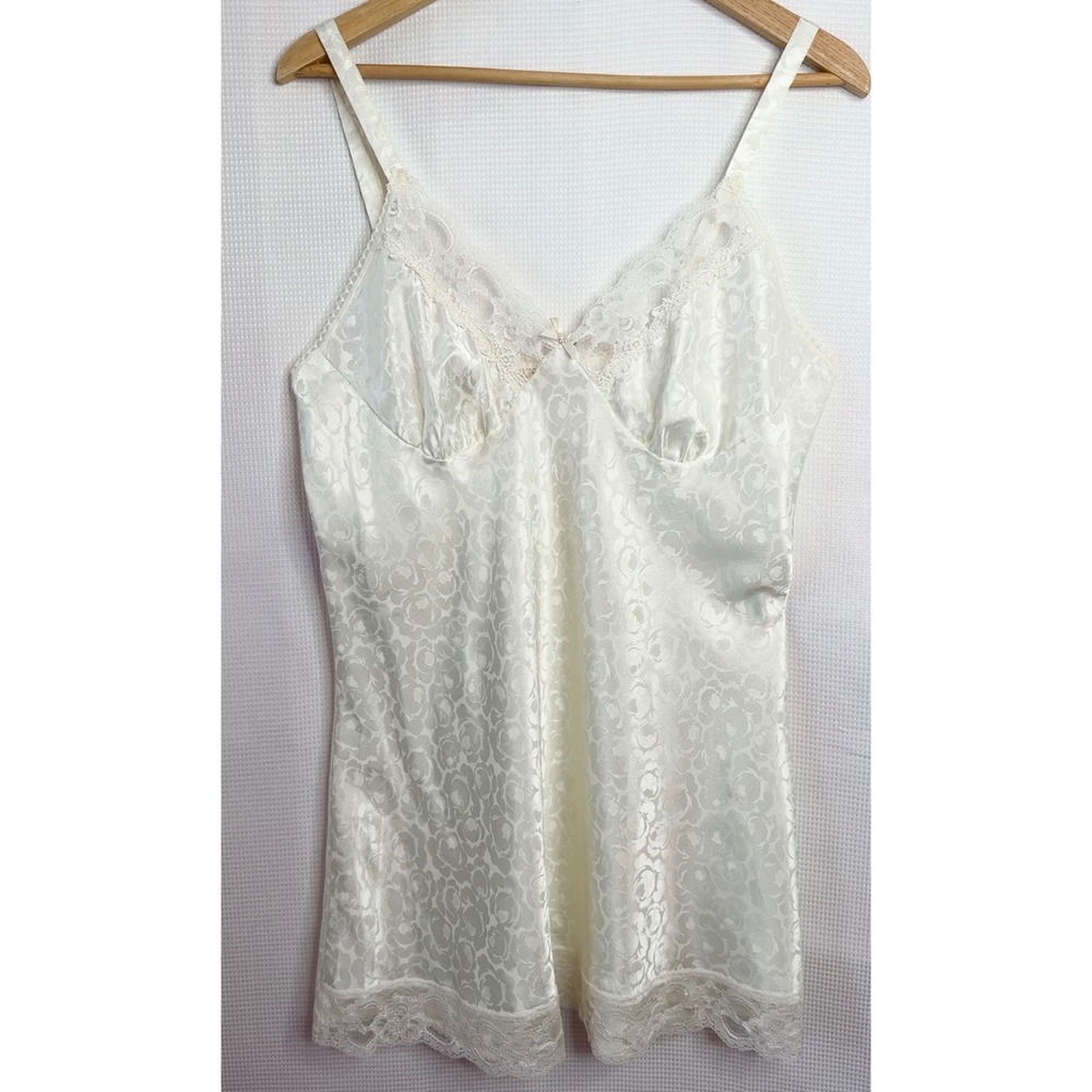 Vintage Escapades Ivory Floral Lace Cami Lingerie Sleepwear Soft Girl Coquette M
